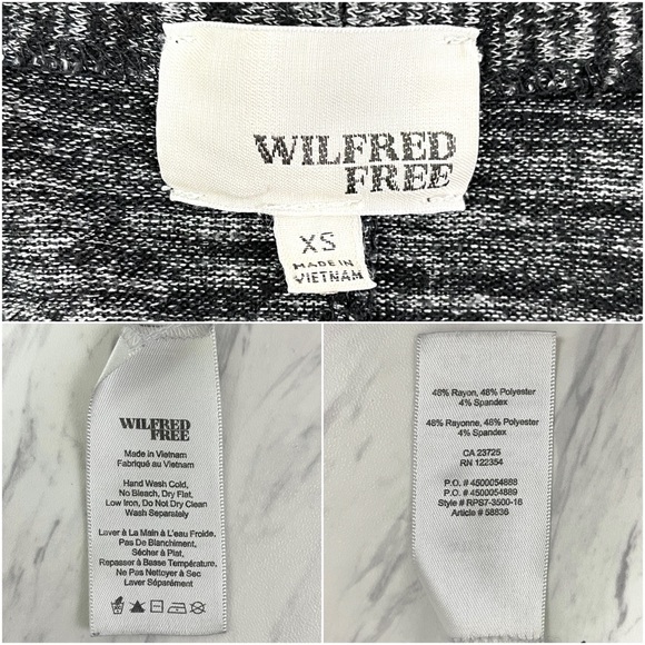 Aritzia- Wilfred Free Black Gray Marl Zlata Open Cardigan Size XS. - Picture 8 of 8
